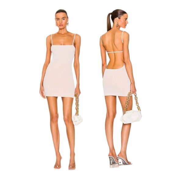 NEW SER.O.YA Emerson Mini‎ Dress in Beige Backless Medium XL NWT - Picture 1 of 16